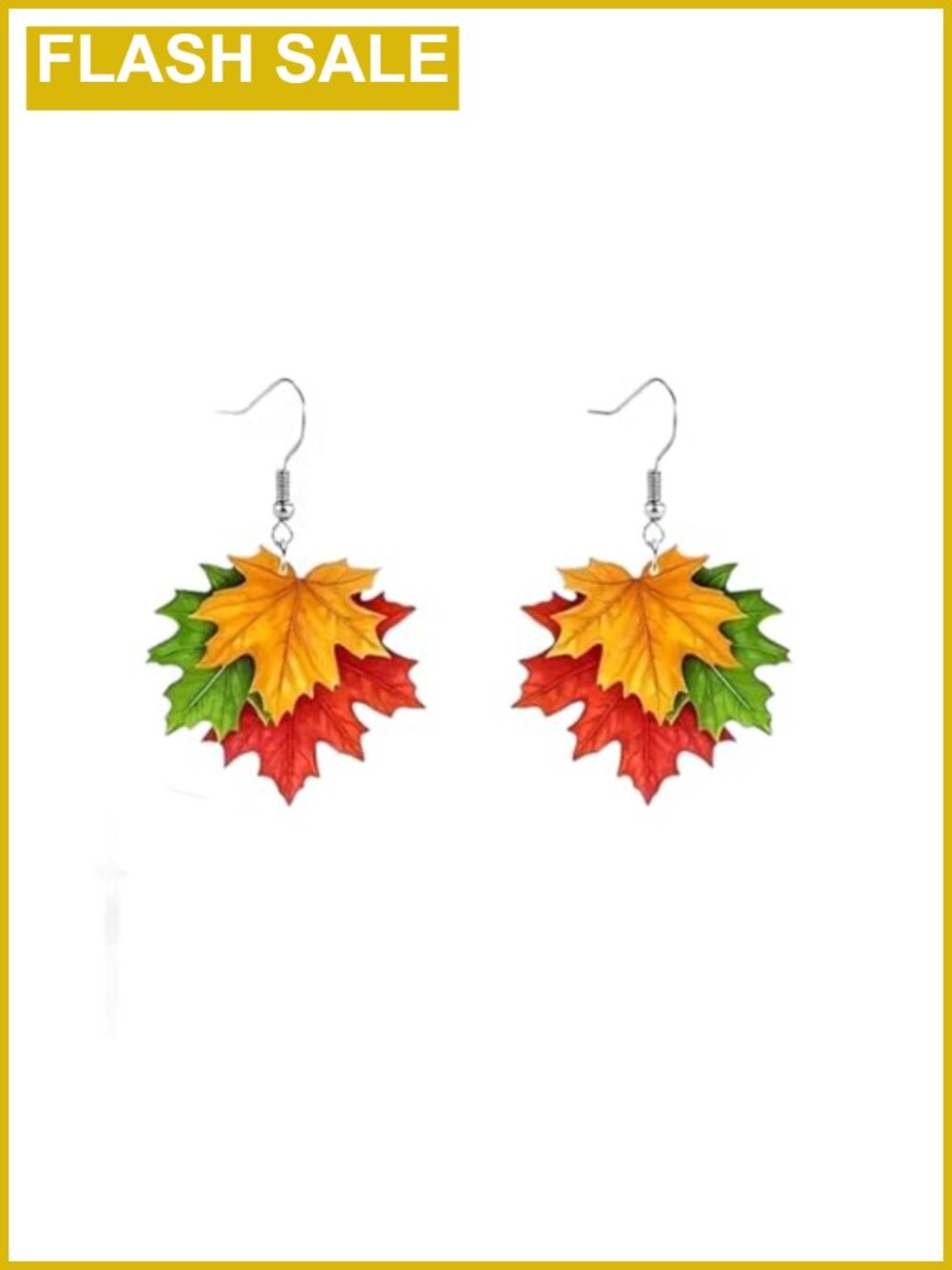 Maple Leaf Drop Dangle Earrings Lever Back Metal Thanksgiving Fall Jewelry
